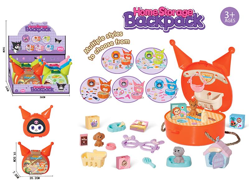 Storage Backpack Play House Toys 6pcs