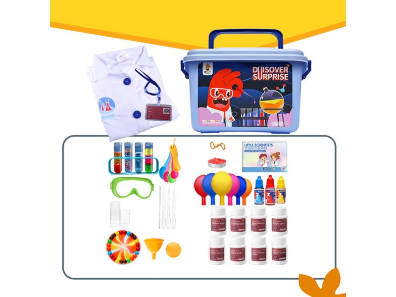 Science experiment (120 experiments) + lab coat