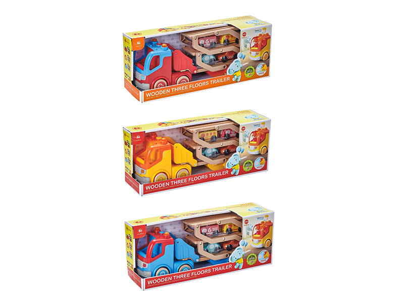 Wooden Three-Layer Trailer With Music And Lights