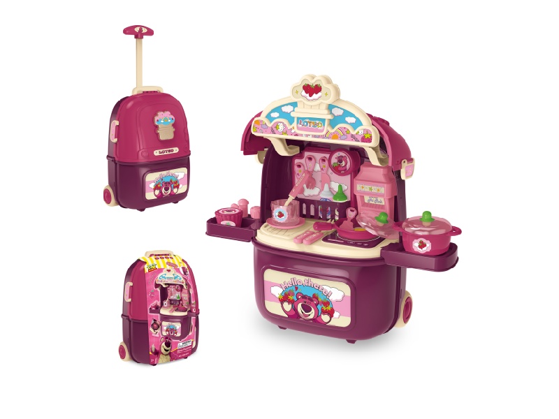 Disney Pixar Strawberry Bear Kitchenware Dessert Toy Trolley Case