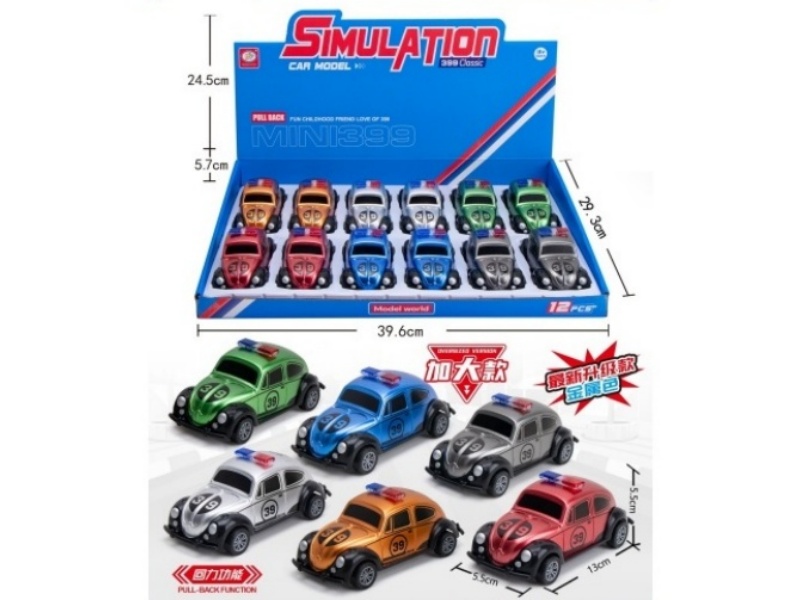 6-Color Resilience Beetle Police Car (Metallic Color)