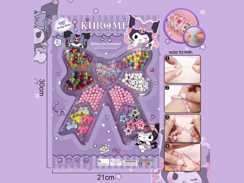 Kulomi Diy Beaded Jewelry Bow With Multiple Colored Beaded Ribbons And 2 Threads