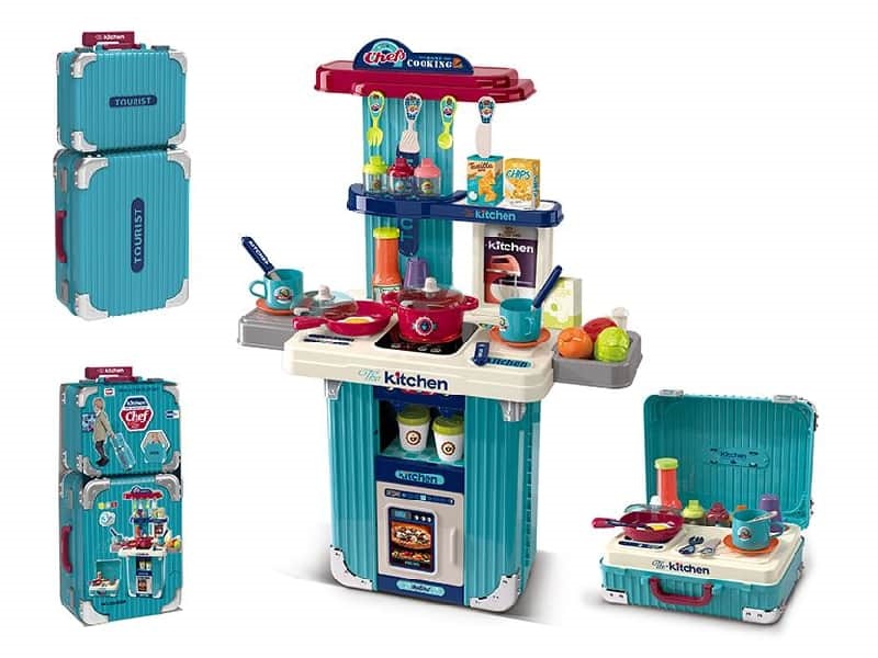 Kitchen Cooking Play Set Trolley Case