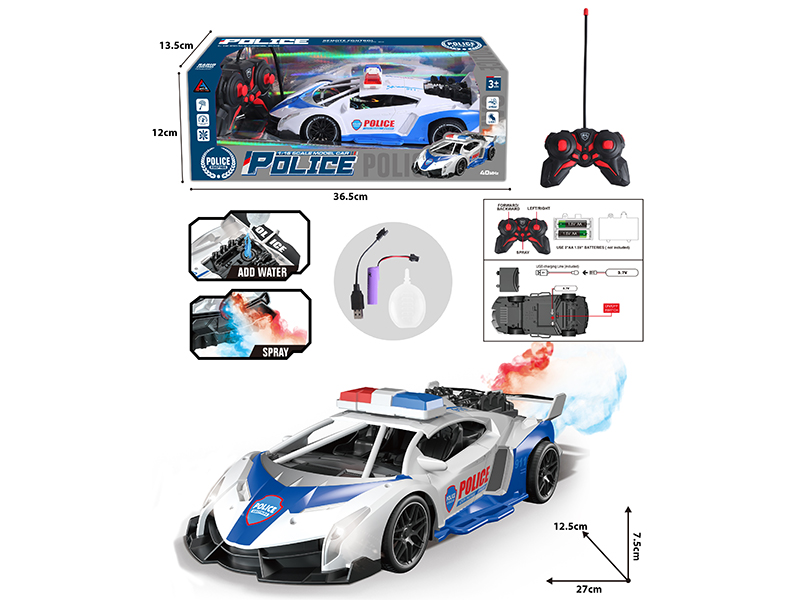 1:16 5CH R/C Spray Police Car With Lights