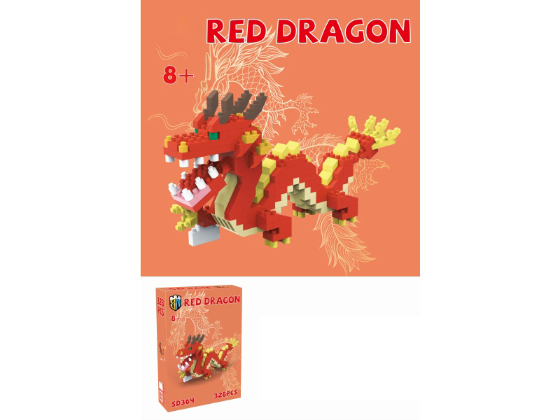 328 PCS Of Red Dragon Building Blocks