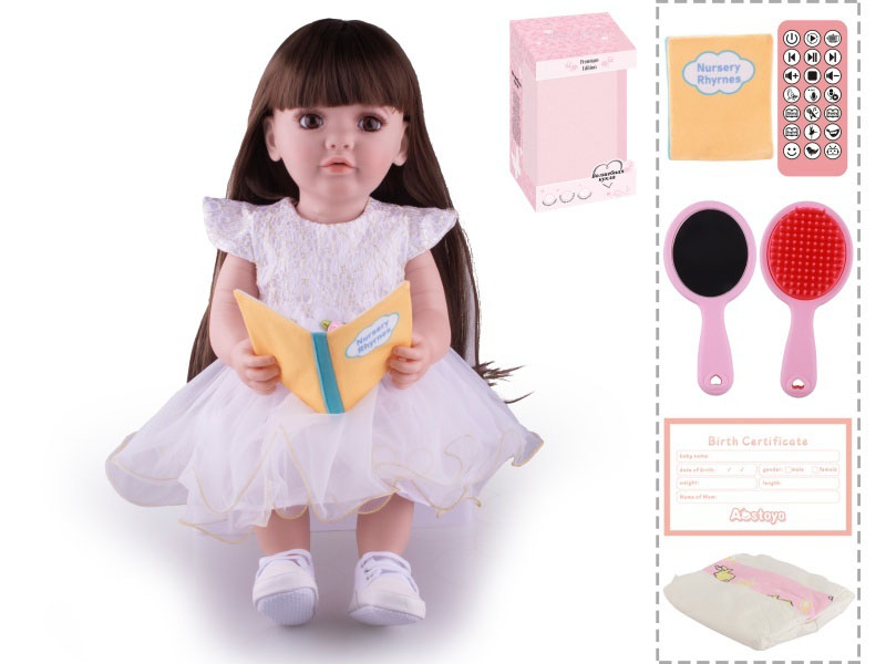 22-Inch Bionic Smart Rebirth Doll, Capable Of Bionic Shaking Of The Head, Raising Of The Hand, Mouth Movement To Speak, Intelligent Dialogue, Recording, Imitating The Tongue, Oral Skills, Dance Music