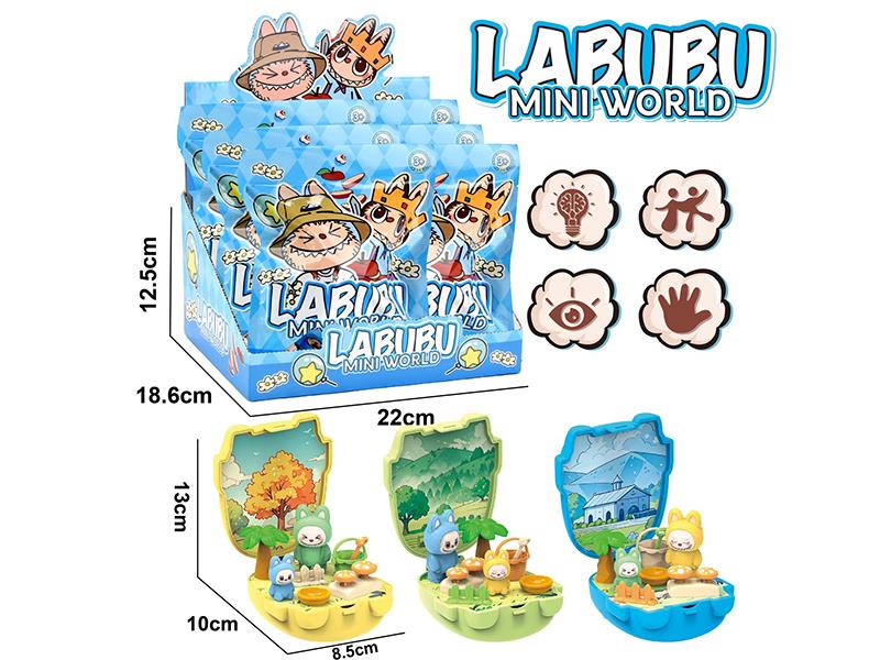Labubu Miniature Scene Toys 6pcs