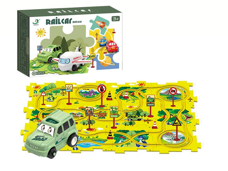 Electric Dinosaur Car Puzzle Track Toys 25pcs