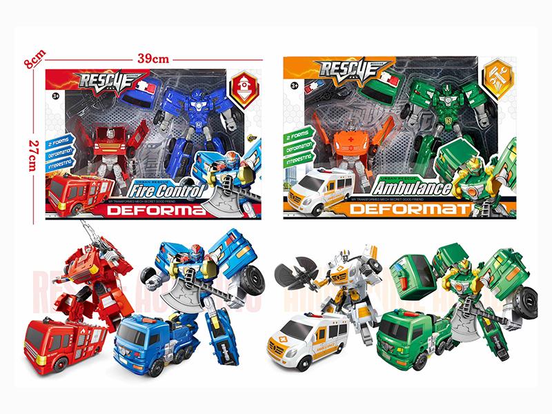 Transformation City Rescue Car Team Robot Set