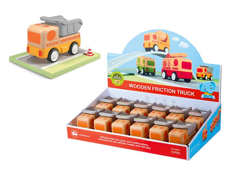 Wooden Mini Dump Truck With Music And Lights 12PCS/Box