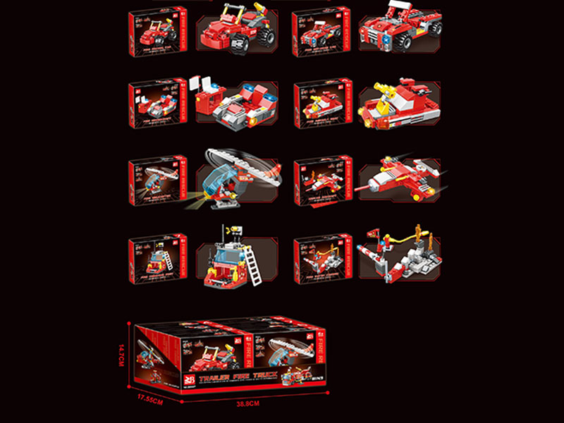 Building Blocks: 8-In-3 Trailer Fire Engine