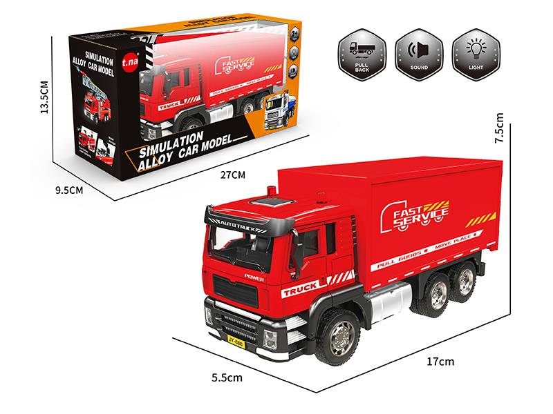 1:24 Pull Back Alloy Cargo Truck With Sound And Light