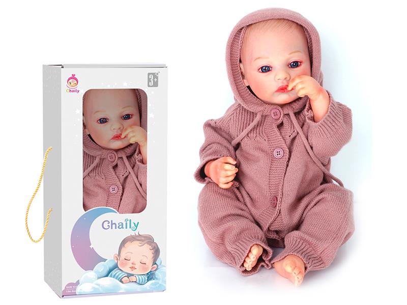 43cm Reborn Baby Doll With Diaper, Birth Card, Bottle, Magnetic Pacifier