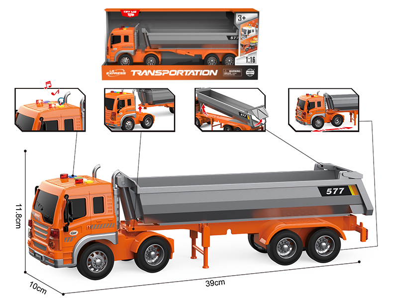 1:16 Friction Tipping Wagon(Sound And Light)