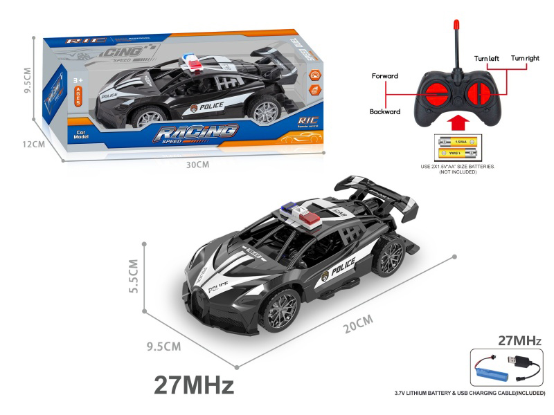 27Mhz 1:18 4CH Remote Control Bugatti Police Car(Included Batteries)