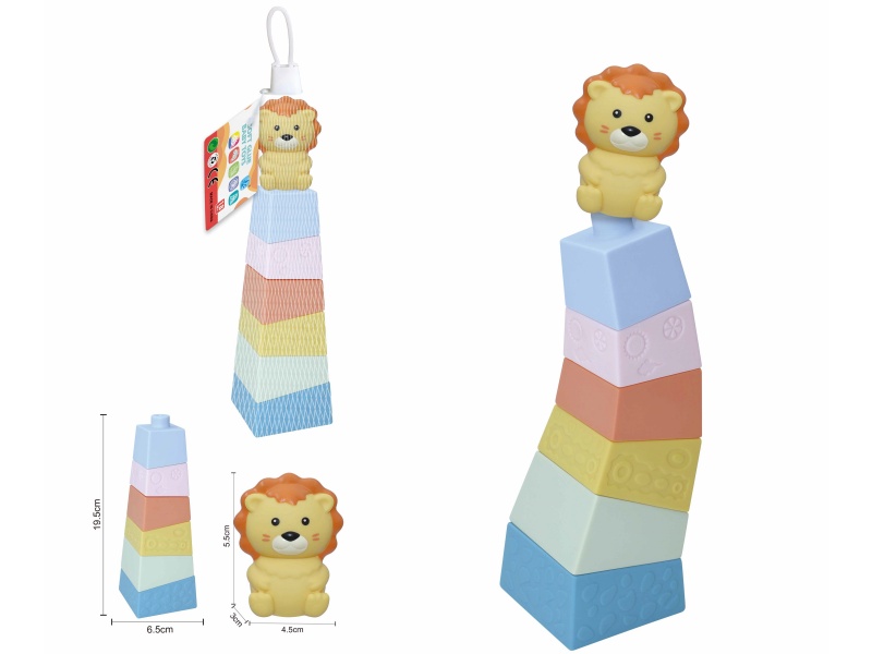 Soft Plastic Stacked Tower Finger Doll Set(Lion) 7pcs