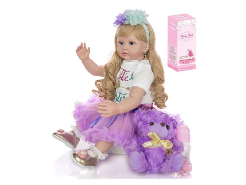 Simulated Doll (Wig Cover)+Bottle+Pacifier+Diaper+Birth Card+Shoes+Bear