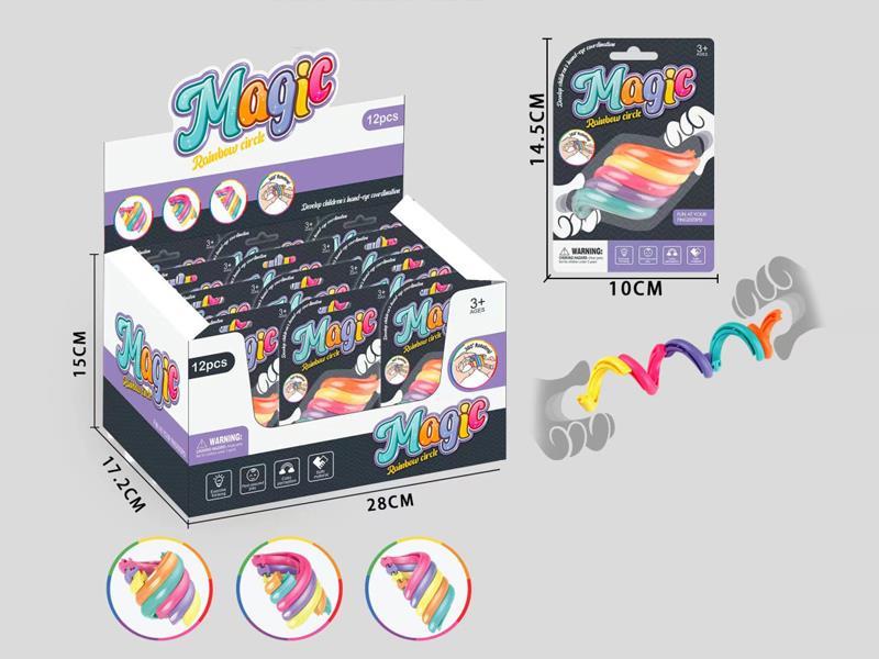 12PCS Rainbow Circle Pressure Relief Toy