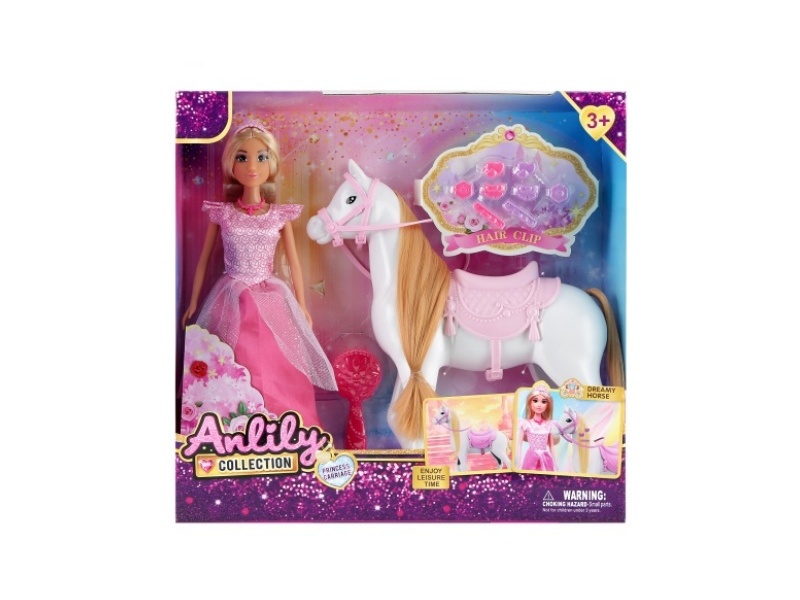 11.5-Inch Solid Body Baby Princess Horse (Brown Skin)