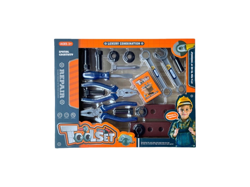 Cartoon puzzle tool set, House play toys/Blue