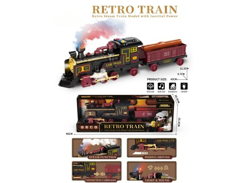 Retro Inertial Steam Spray Train