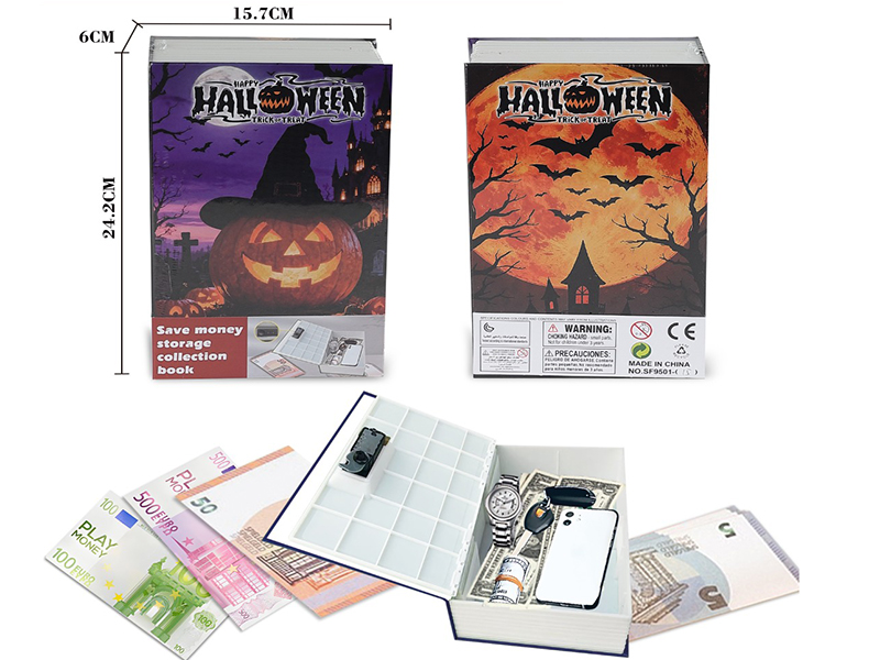 Halloween-Themed Storage Collection Book Piggy Bank