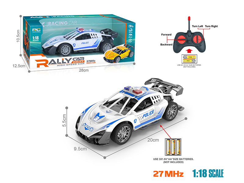 27MHz 1:18 Lamborghini 4-Channel Remote Control Police Car(Not Included Batteries)