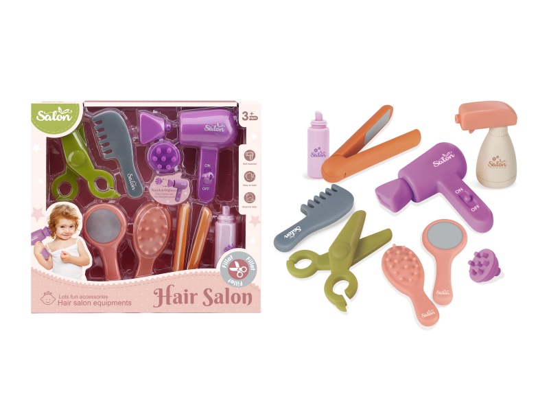 Soft Rubber Role-Playing Girl Hair And Grooming Set