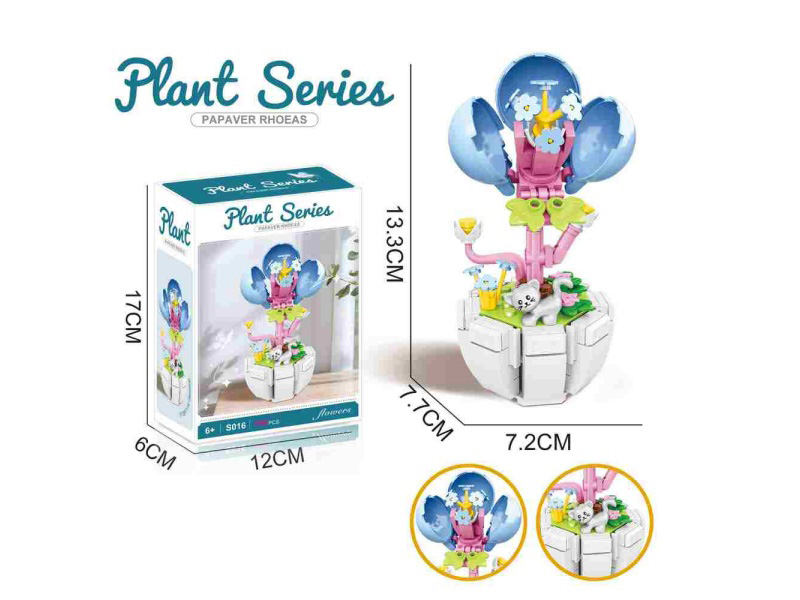 Building Block Poppy 142Pcs- Flower Series