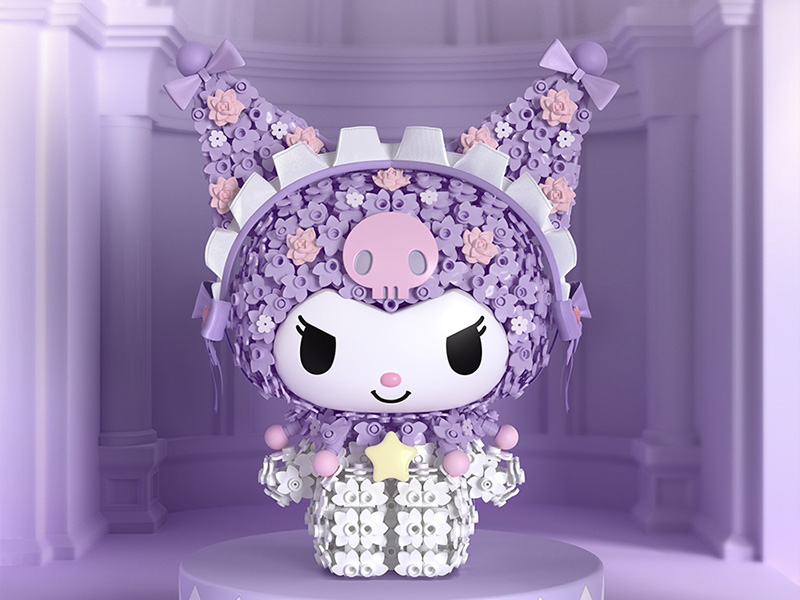 Kuromi Rose Garden Building Blocks