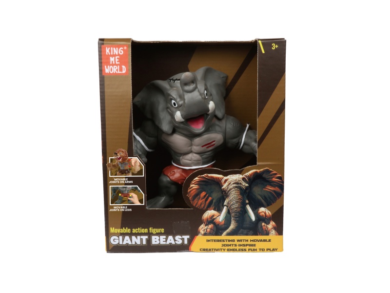 Hard Plastic Small Elephant Action Figure