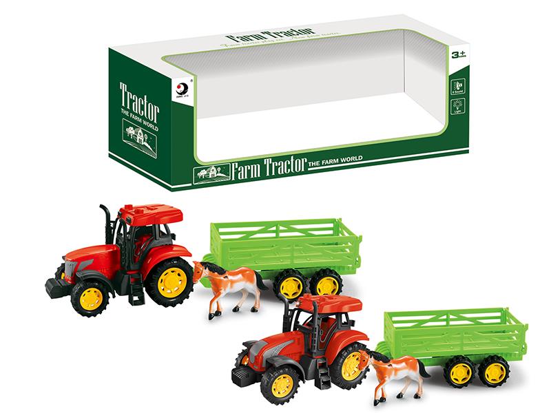 Friction Farm Tractor Trailer Toy(Lights And Music)