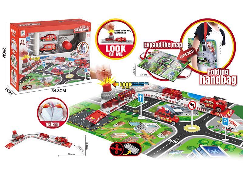Multifunctional Folding Map Handbag Fire Control Launch Track(Alloy Car)