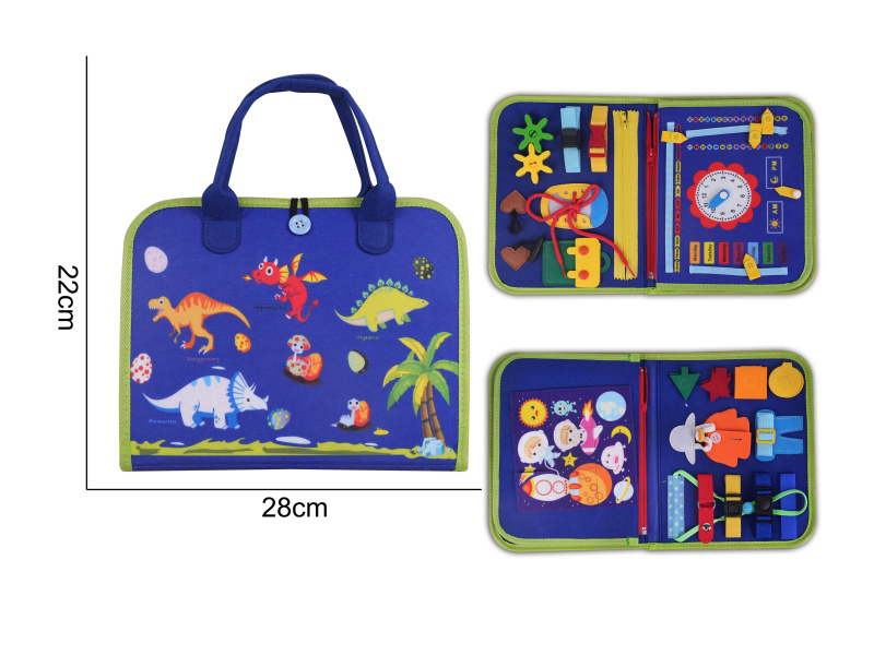 Montessori Early Childhood Education And Intelligence - Felt 3-Page Dinosaur Busy Edition