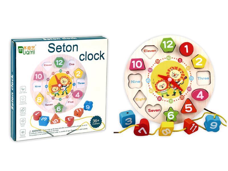 Wooden Lion Thread Clock