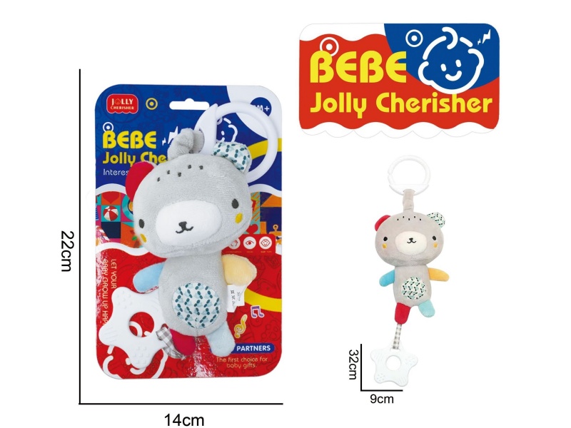 Baby Educational Plush Soothing Toy Ic Music Bear Bed Hanger