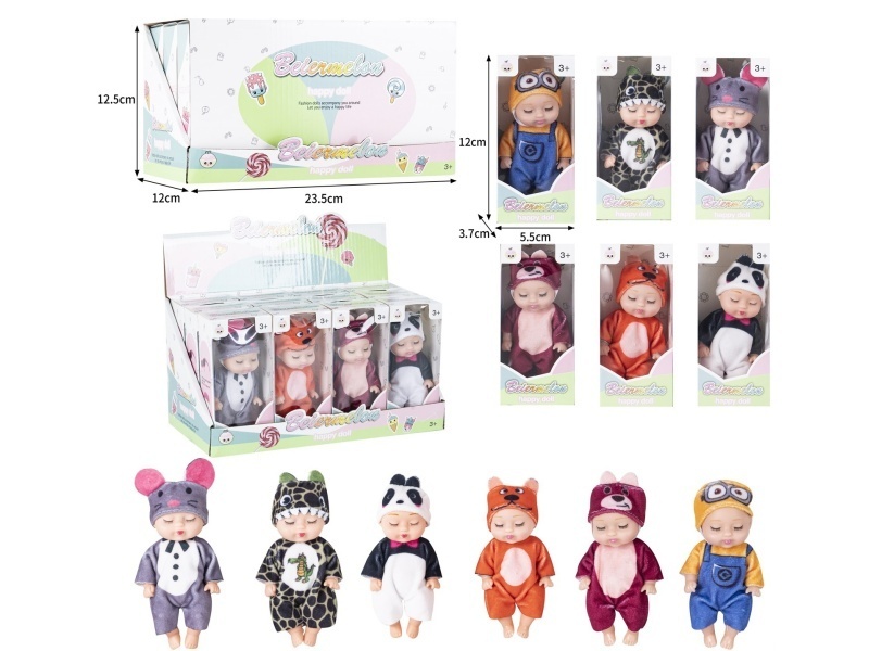 4-Inch Solid Sleeping Dolls (12-Piece Set)