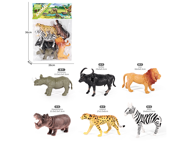 8" Wildlife Animal Model Set 6PCS