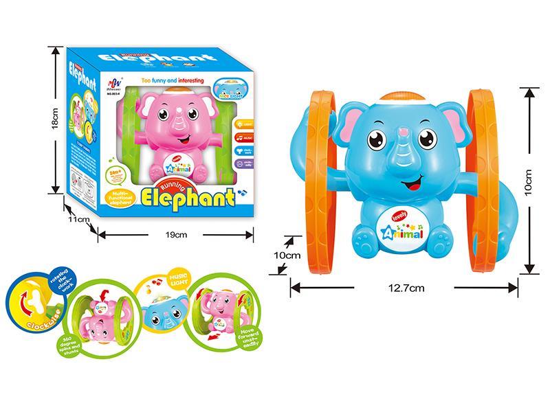 Wind Up Running Elephant  With Light And Music