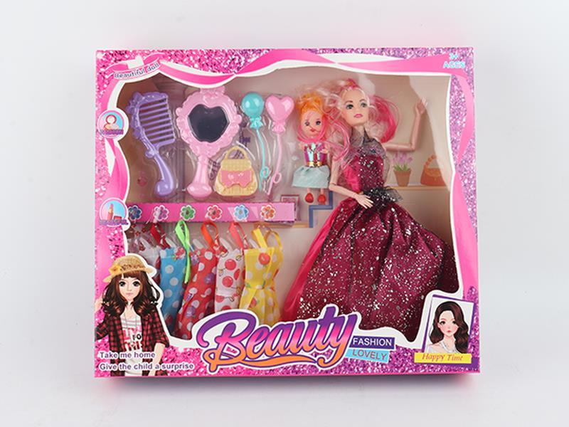 12.5 Inch Solide Body Movable Joint Doll Small Doll Comb Mirror Balloon Bag Replacement Gift Box