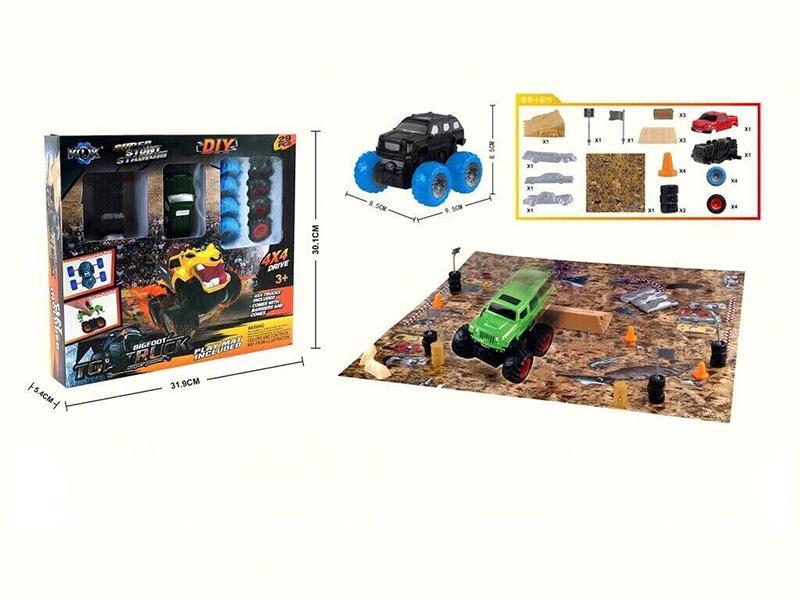 DIY Assemble Four-Drive Off-Road Vehicle Racing Track
