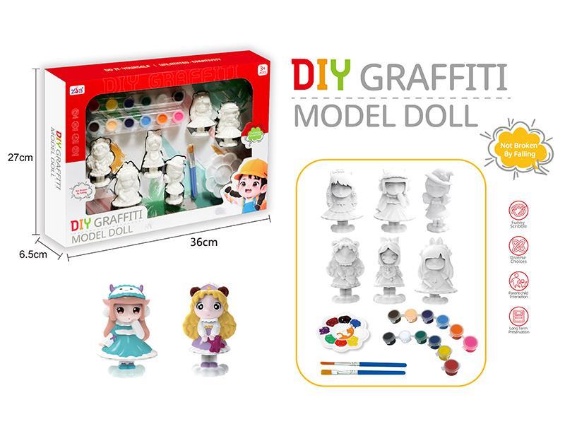 DIY Graffiti Soft Glue Solid Modle Dolls - Magic Girl