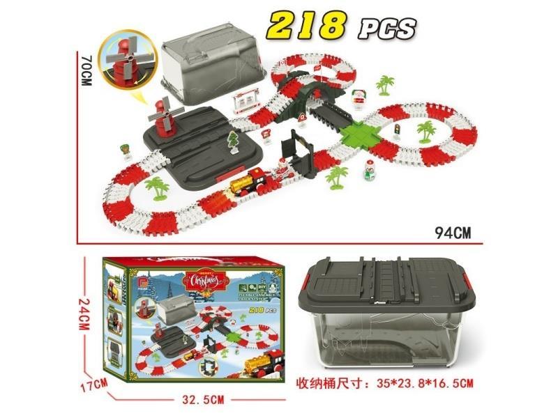 218 PCS Of Santa Claus Snowmen On The Christmas Track