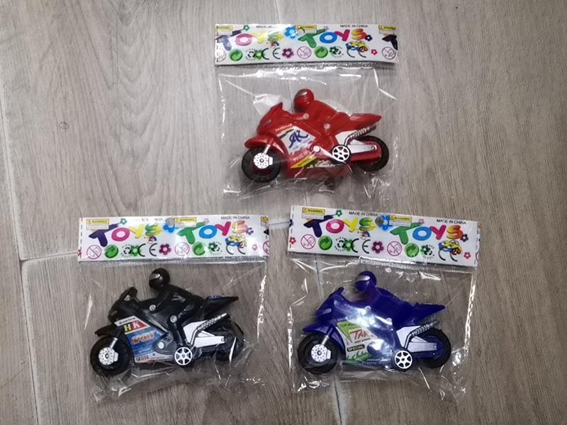 Non-transparent Pull Back Motorcycle Wuth People