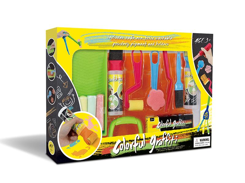 Chalk Colorful Graffiti Set 19pcs(4 Graphics Template)