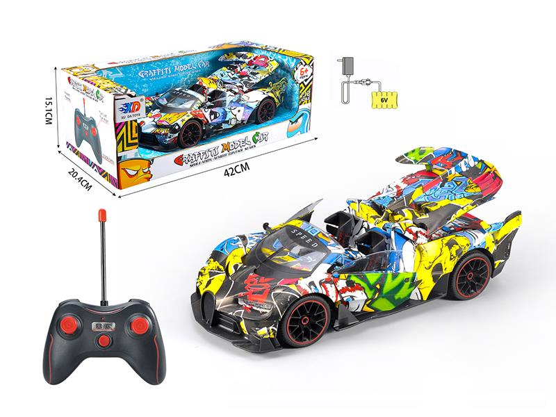 1:12 Bugatti 5 Channel 3 Open Doors Graffiti Remote Control Convertible Car(With Charger,Rechargeable Batteries)