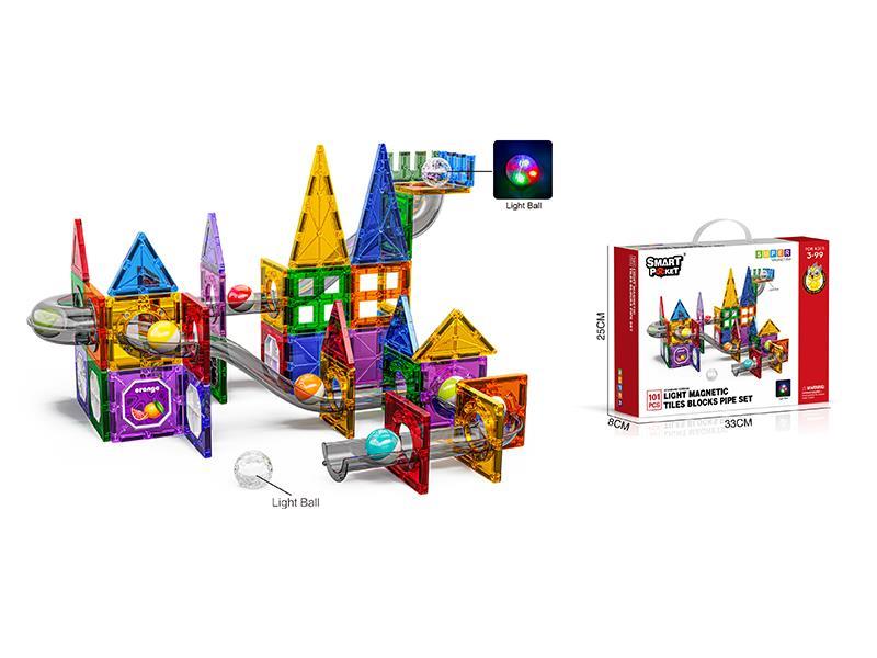 101Pcs Magnetic Sheet Pipe Package With Light - Standard Version