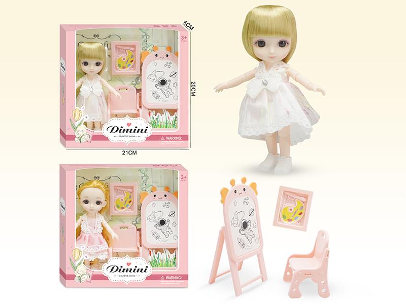 6 Inch Joints Body Boutique Doll With Outdoor Painting Set