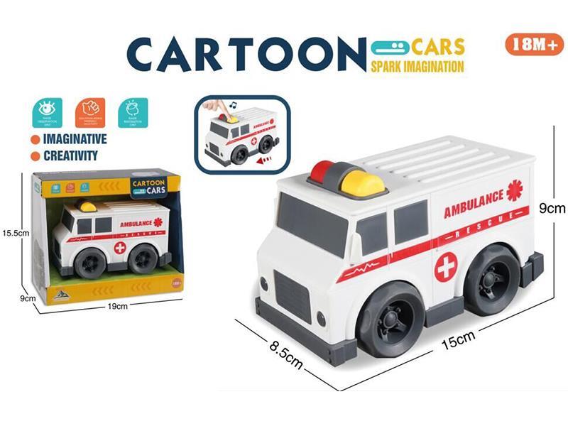 Friction Cartoon Ambulance(Lights And Music)