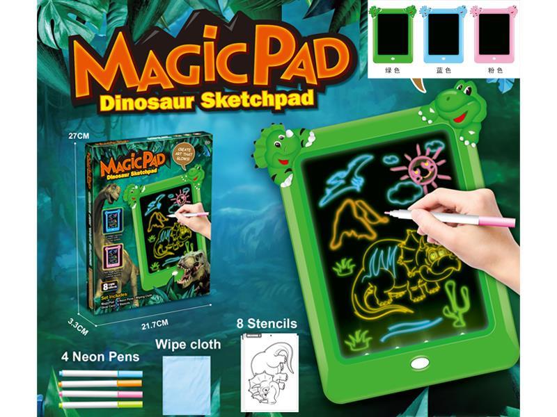 Dinosaur Fluorescent Writing Board With 8-Color Light